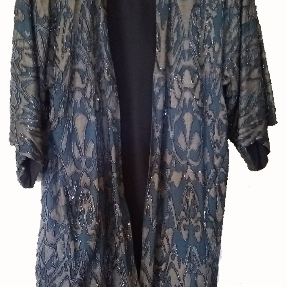 Balinese Coat - Elegant, Hand-beaded, hand-dyed